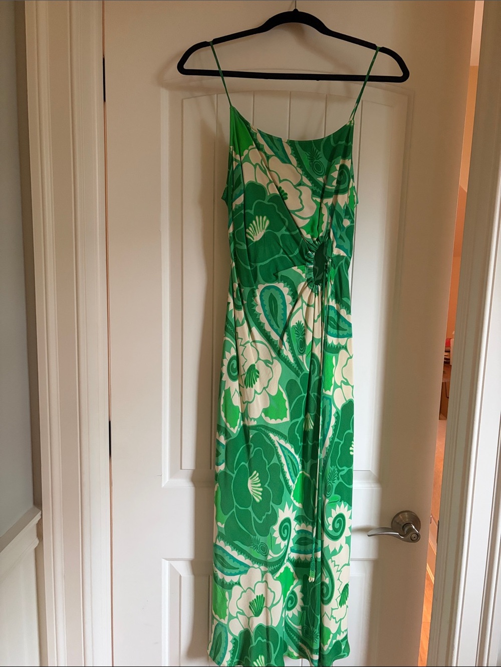 FARM Rio Green and Cream Floral Maxi Dress